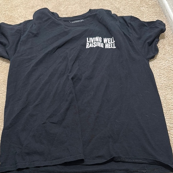 assholes live forever Other - Living Well Raising Hell Graphic Tee - Black